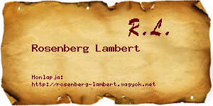 Rosenberg Lambert névjegykártya